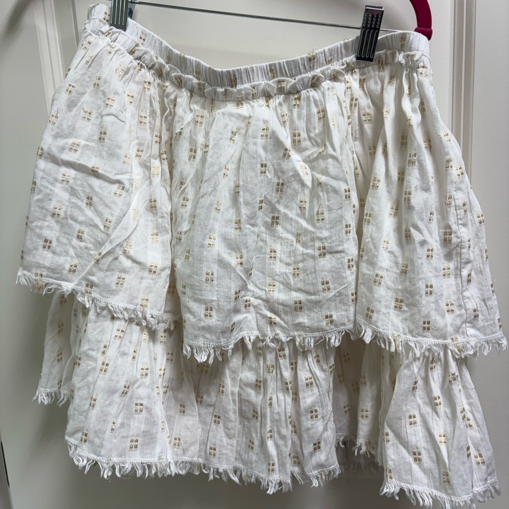 Vineyard Vines Cream Tiered Bubble Mini Skirt